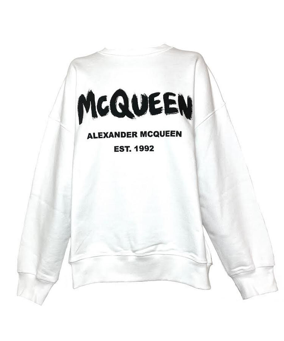 【Alexander McQUEEN】ロゴトレーナー WHITE/BLACK