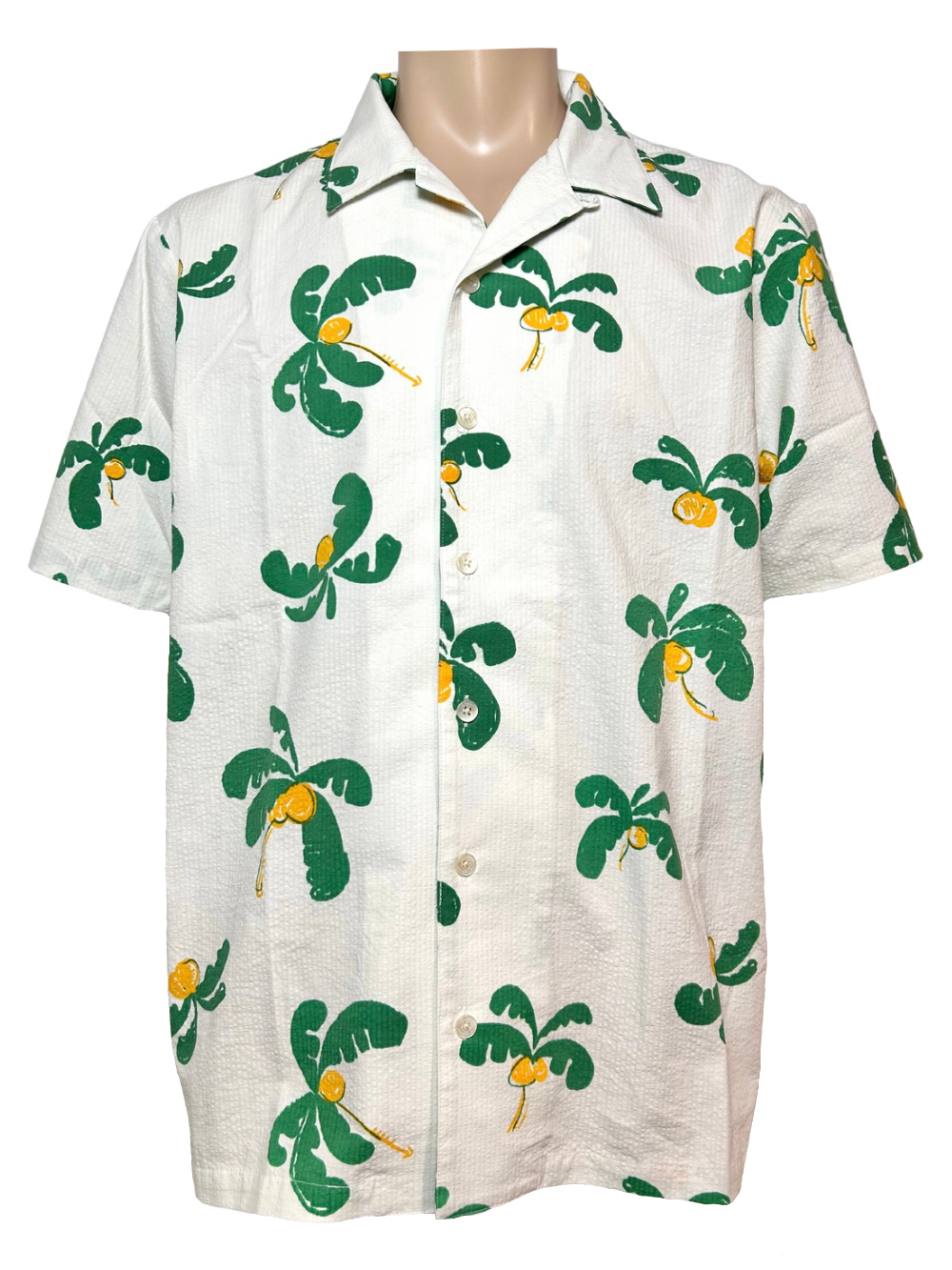 【Sea green】PALM TREE SEERSUCKER