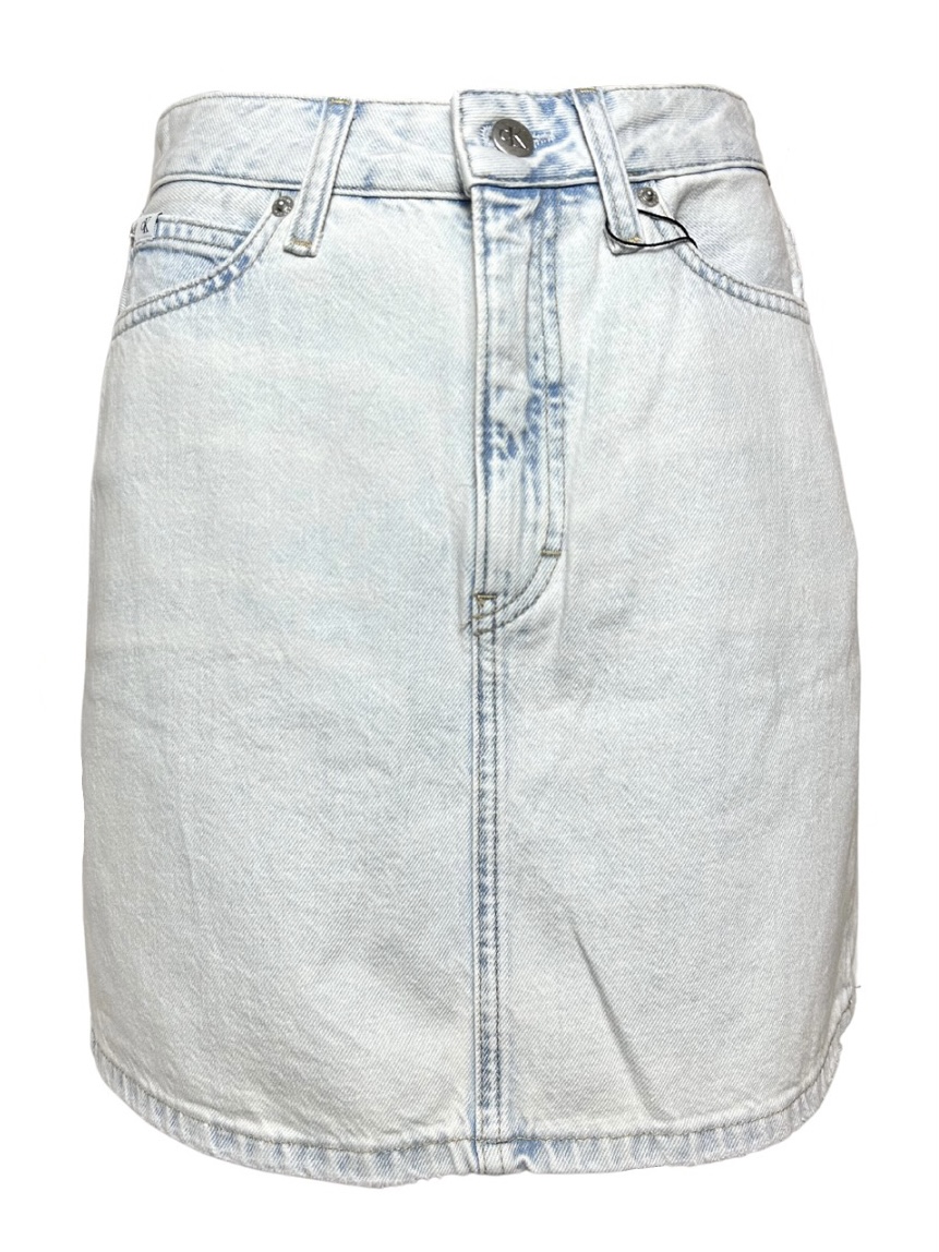 【Calvin Klein Jeans】High Risa Denim Mini Skirt