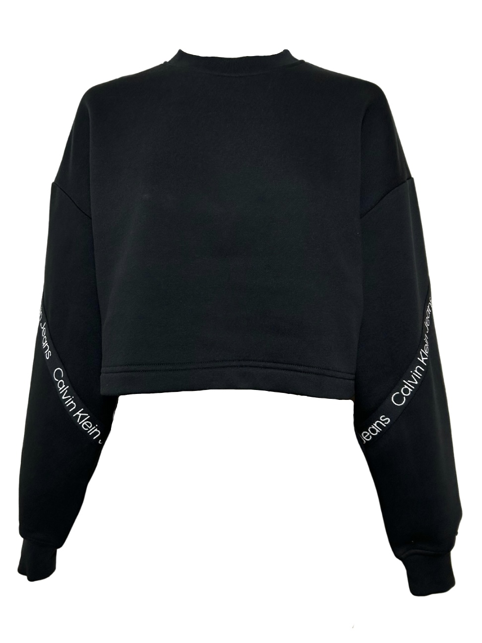 【Calvin Klein Jeans 】Cropped Logo Tape Sweatshirt