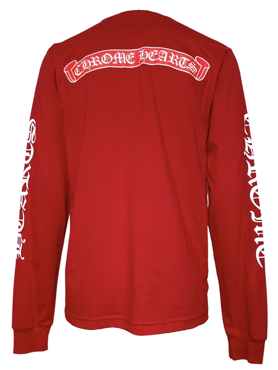 【CHROME HEARTS】Red Back Scroll Logo L/S Tee