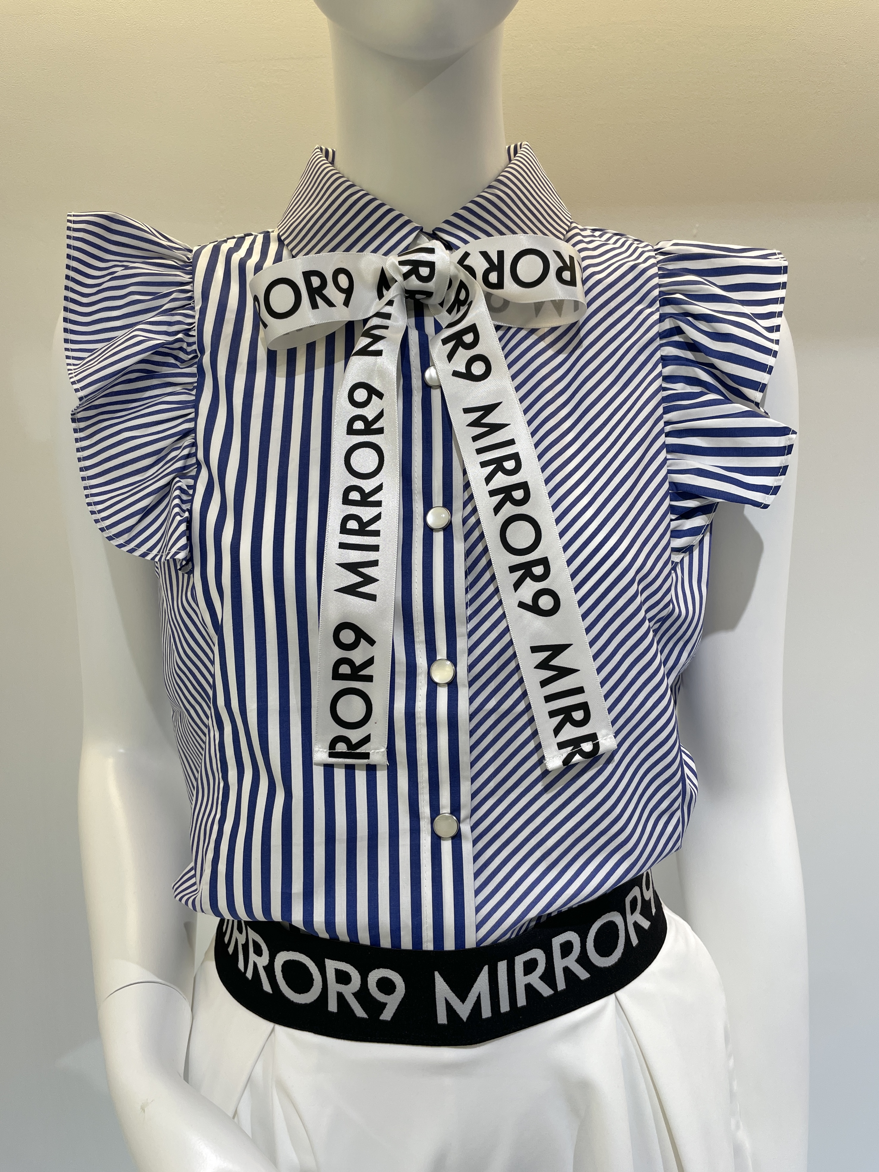 【MIRROR9】Stripe design blouse BL