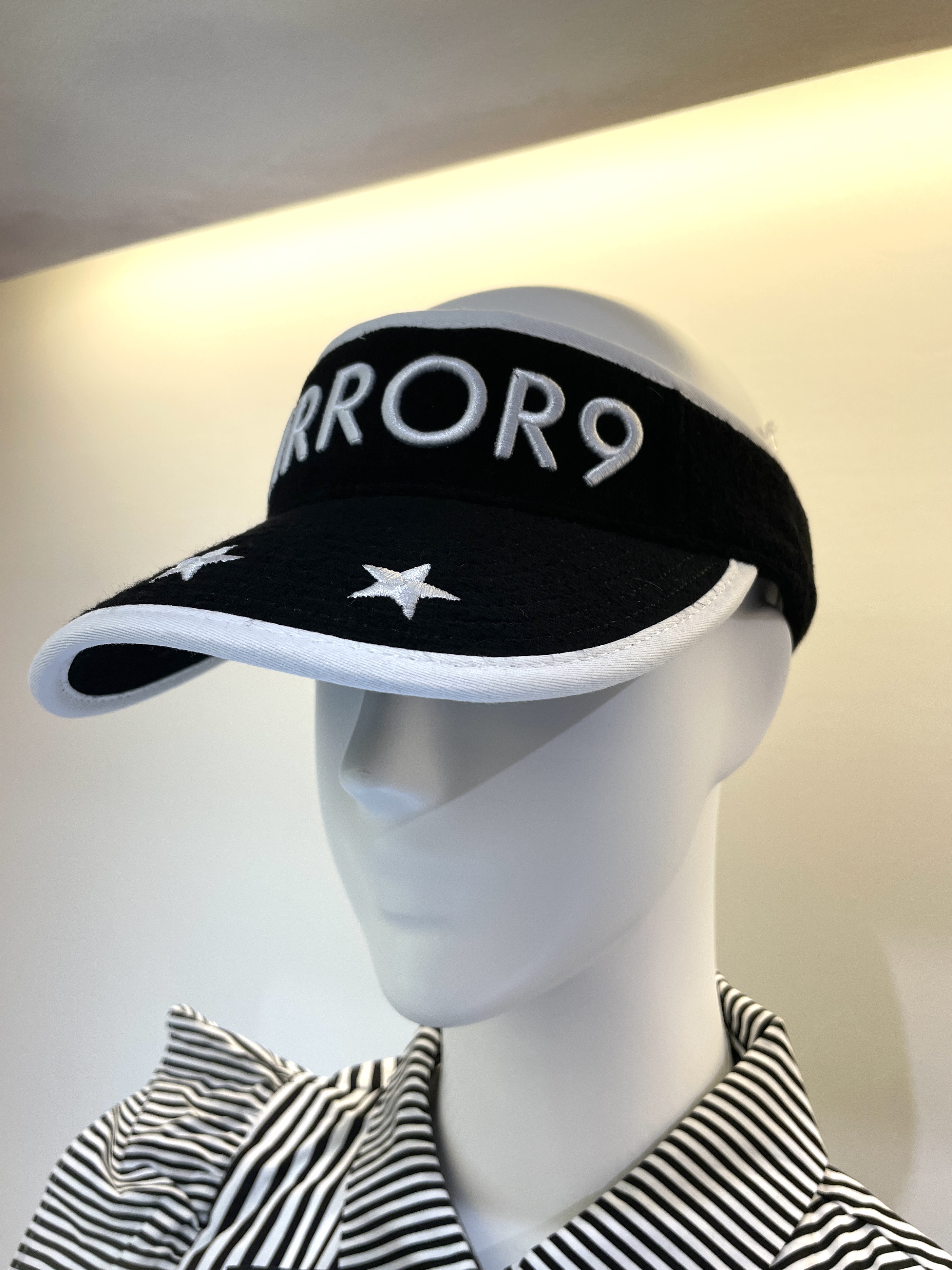 【MIRROR9】Piping sun Visor BK