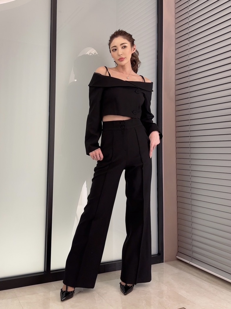 【ODREY】OFF SHOULDER SET UP BLACK