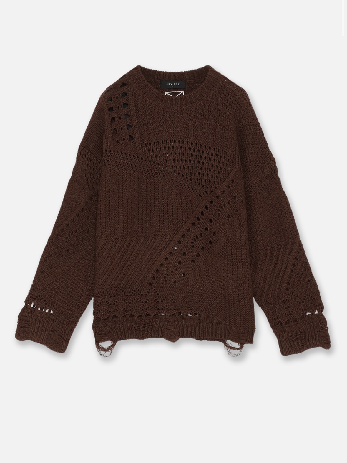 【MLVINCE 】DESTROY KNIT – BROWN