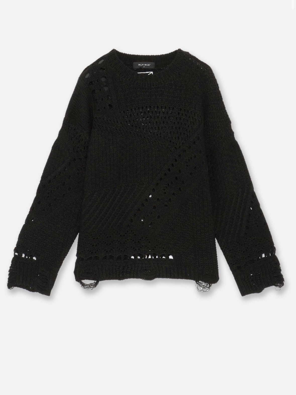 【MLVINCE 】DESTROY KNIT – BLACK