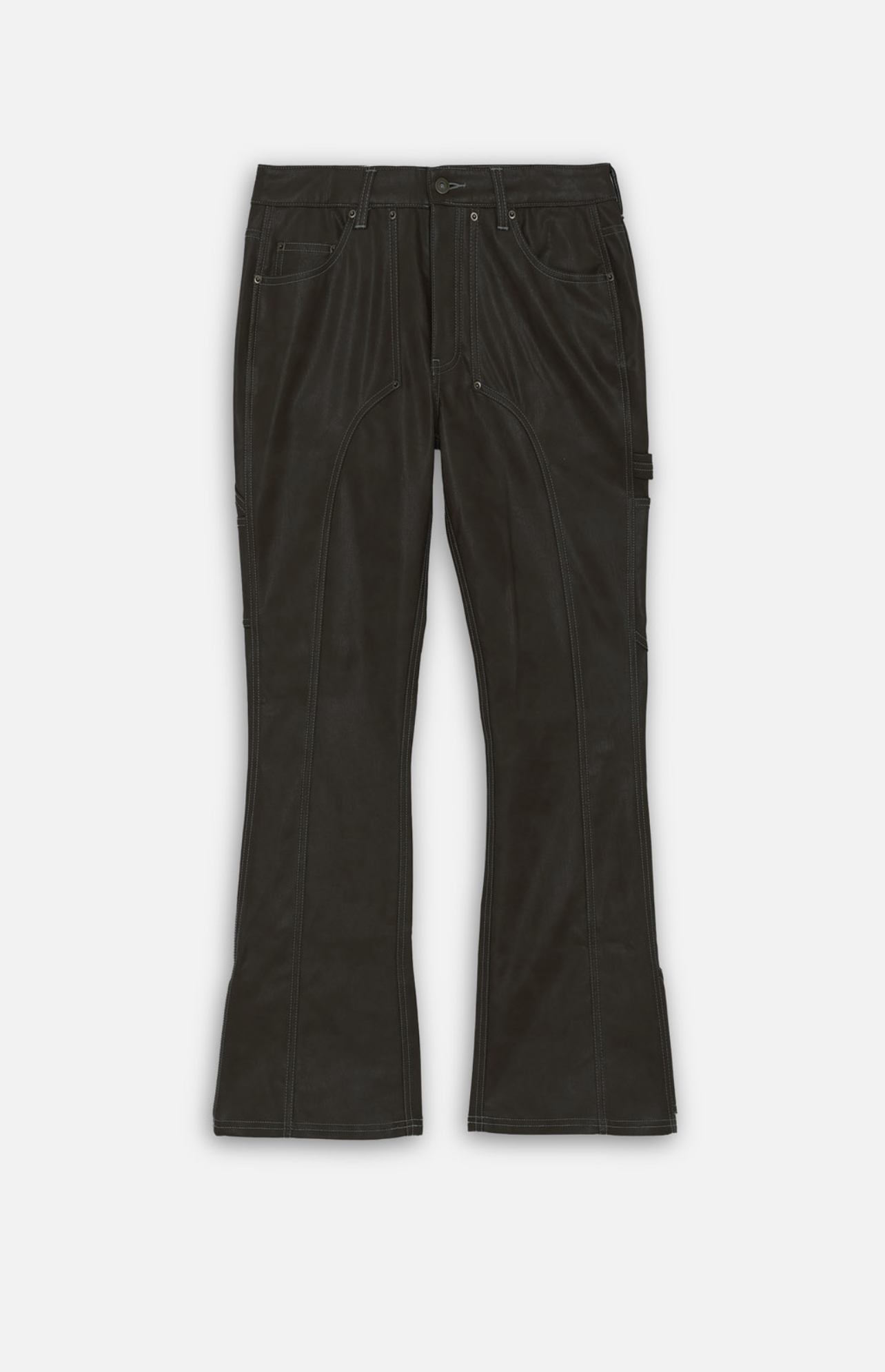 【MLVINCE】FAUX LEATHER HOLSTER PANTS – BLACK