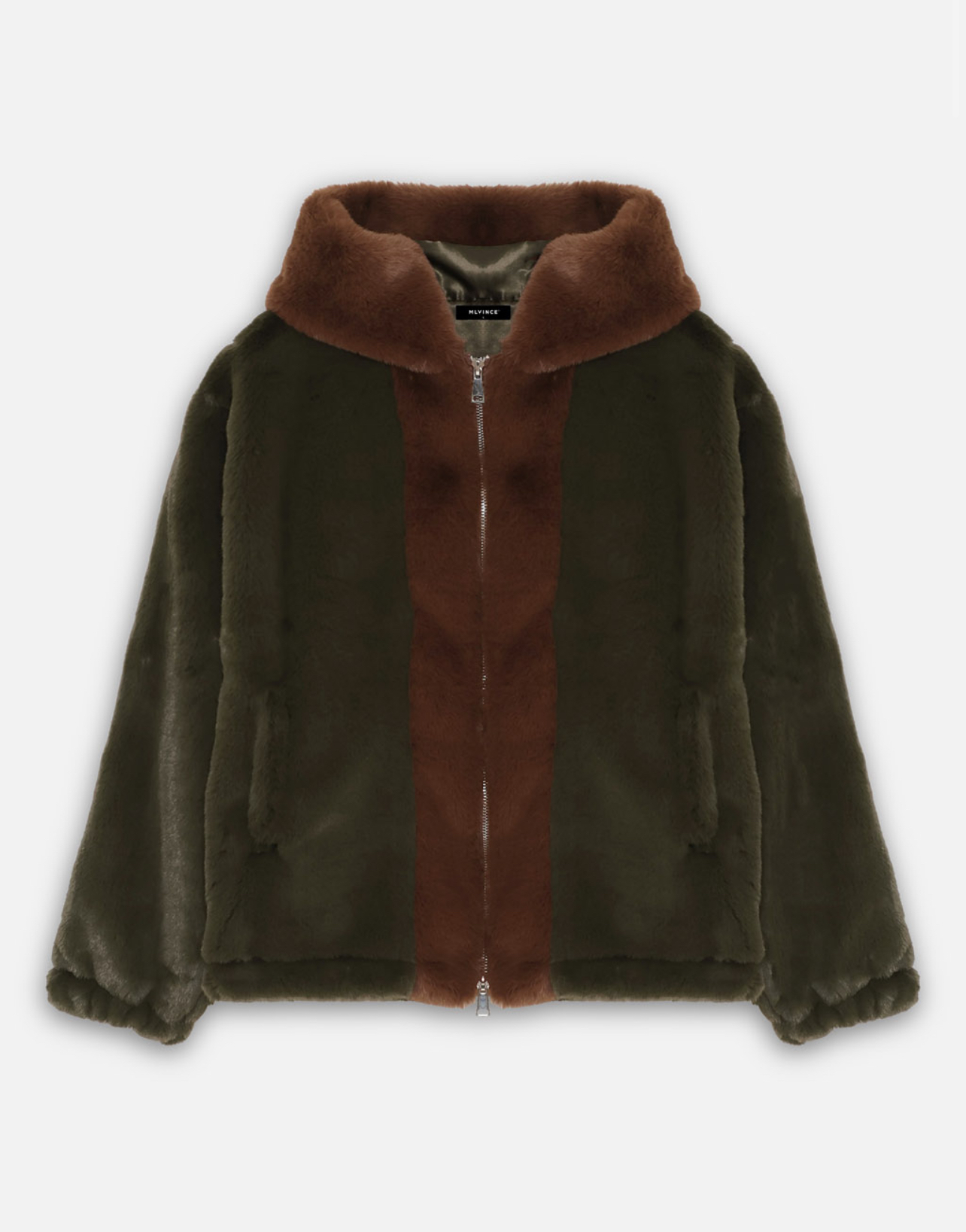 【MLVINCE】FAUX FUR JACKET – OLIVE